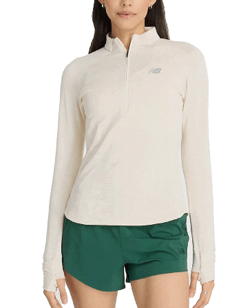 New Balance Athletics Heat Grid 1/2 Zip Linen Heather