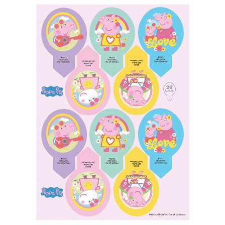 Gurli Gris/Peppa Pig Spiselige Muffinsdekorationer