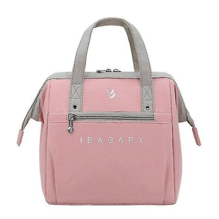 Køletasker Vandtæt Nylon Bærbar Lynlås Termisk Oxford Frokost Til Kvinder Tote Mad(pink)