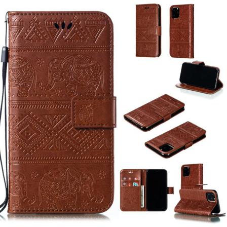 Iphone 11 Pro - Plånboksfodral Elephant - Brun Brown Brun