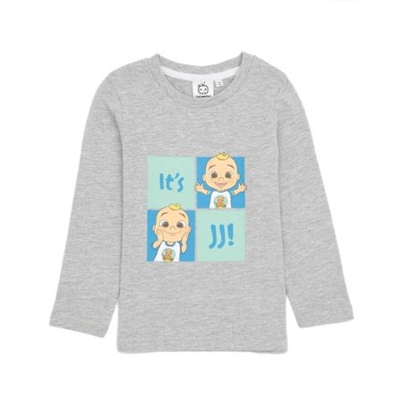 Cocomelon Pojkar Baby JJ Långärmad T-shirt 18-24 Månader Grå