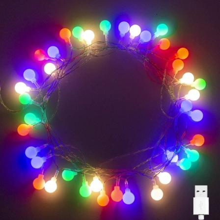 LED-lysslynge 5m 50 LED batteridrevet lysslynge med fjernkontroll
