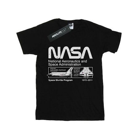 NASA Girls Classic Space Shuttle Bomull T-shirt 5-6 år Svart