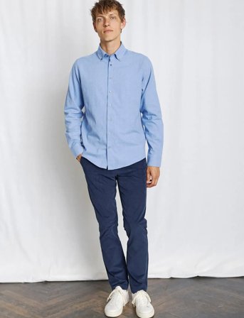 Bruun & Stengade Bs Faruk Casual Modern Fit Shirt - Blue - XL