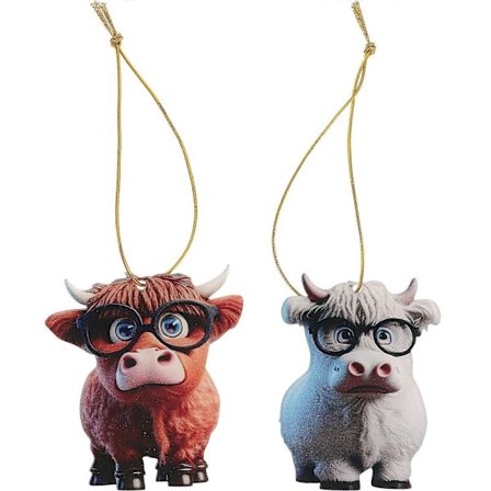 2 st Highland Cow Ornament Highland Cows Form Dekoration Highland Cow Dekor Akrylhantverk (FMY)