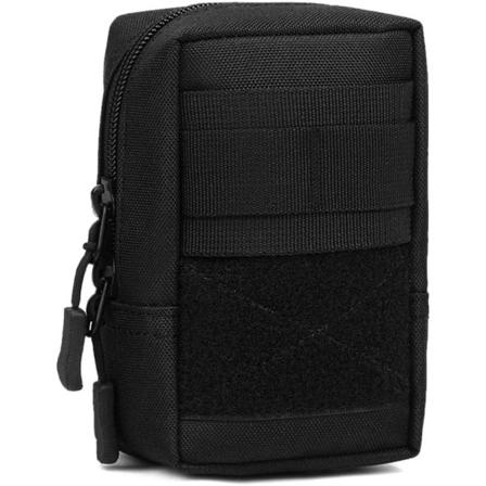 Militær Taktisk Bæltetaske Molle Telefonpung Mini Multifunktionel Annex Taske til Vandreture Camping Trekking Sportsudflugt,Sort