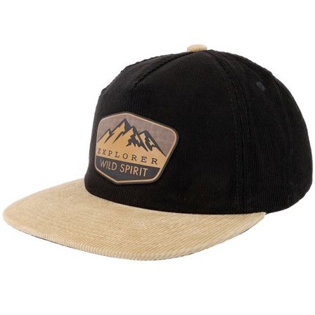 Wild Spirit - Svart snapback Keps - Mountain Explore Saddle Tan Black/Khaki Corduroy Mid Golfer A-Frame Snapback @ Hatstore