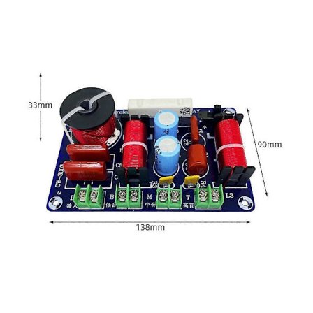 3-veis frekvensdeler Hi-fi Crossover Audiofil Hjemmekino Høy Middels Og Lav Høyttalere Ettermontering Crossover