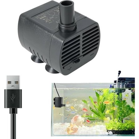 【xj】Mini nedsenkbar vannpumpe (200L/H justerbar, 1-3W) Ultrastille kattevannfontenepumpe med 1,5m kabel, akvariepumpe for akvarium, damfontene