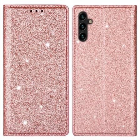 Glitter-lompakkokotelo Samsung Galaxy A14 - ruusukulta