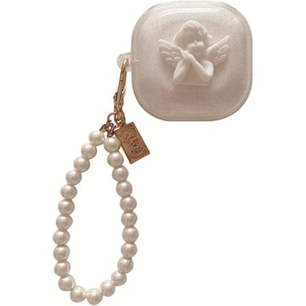 For Samsung Buds Live, Søtt Pærearmbånd, Skinnende Gjennomsiktig Skallnøkkelring (Engel)