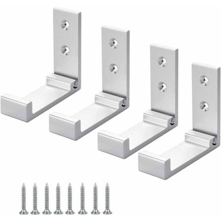 Aluminium Väggmonterad Hängare Klädhängare 90° Fällbar Hörlursvägg Hängare med Rostfria Skruvar för Vägg Dörr Skåp Kök Badrum