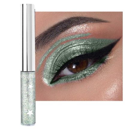 Flaska med glitter flytande eyeliner, vattentät, långvarig fixering, Teal
