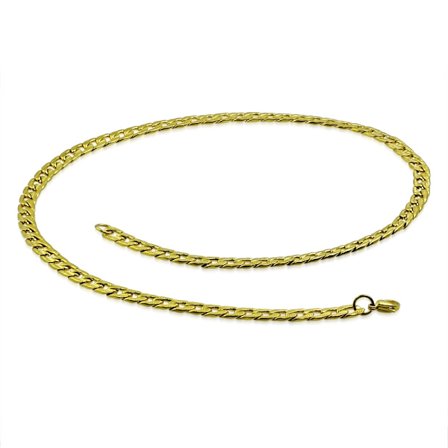 Halsband Stålkedja 316L Guld färgad Halskedja B 7 mm L 55 cm
