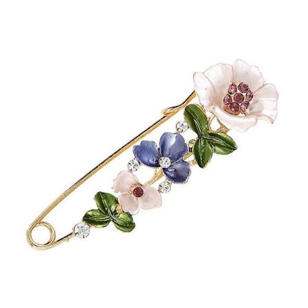 Dame Mode Blomster Broche Elegant Nål Smykker Tilbehør Tøj Brocher til Bryllupskostume (Pink)