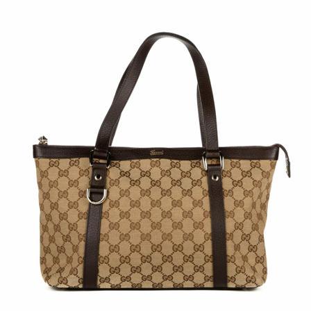 Gucci Vintage, Pre-owned Tote Bag Bruin, Dames, Maat:ONE Size,Canvas