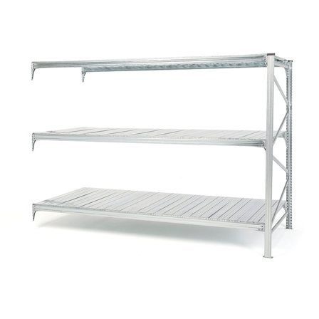 Universalreol påbyggseksjon, 2000x2705x600 mm med 3 stk stålhyller