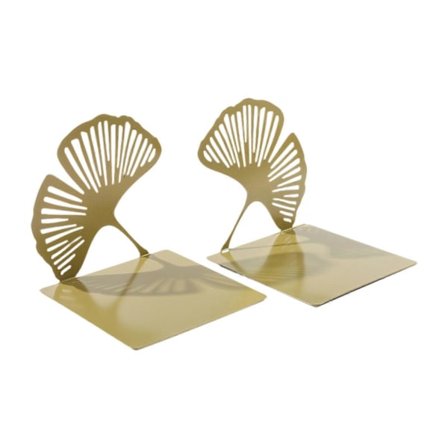 2 stk. Ginkgoblad Bogstøtter Dekorativ til Hjem Børneværelse Skrivebord (FMY)