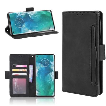Motorola Moto Edge Plus Plånboksfodral Pu-läder 6-fack Winston V Svart
