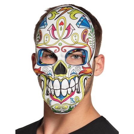 Maske Dia de los Muertos hvit