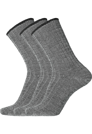 Dovre 3-pack "no Elastic" Strumpor | Ull Grå Herr 48/50