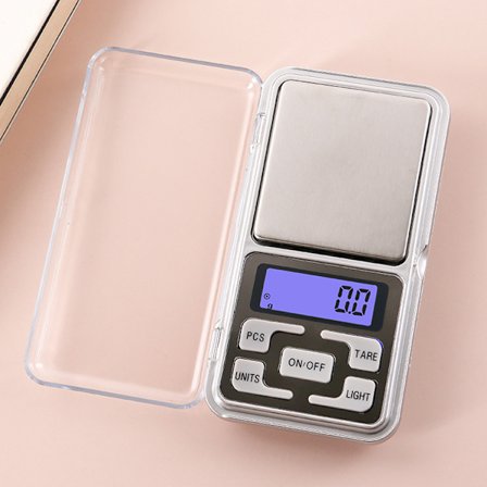 1 stk presisjonskjøkkenvekt, 0,01 g-500 g, mini multifunksjonell fo