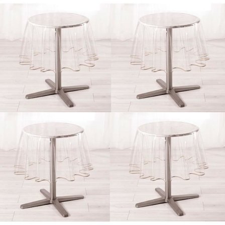 Duk - PVC - Rund - 180 cm - Transparent - Vattenavvisande och fläckavvisande