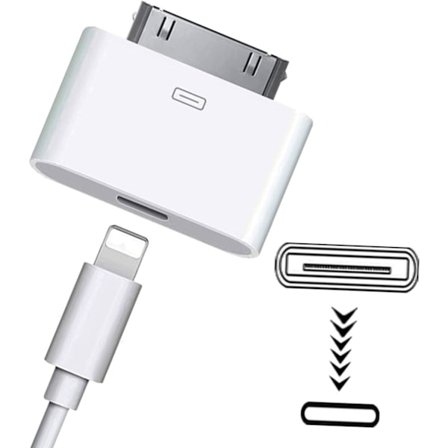 8-stifts till 30-stifts Lightning-adapter för iPhone, iPad... Vit