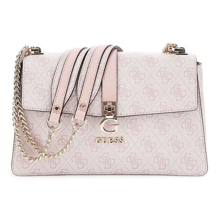 GUESS Väska för axeln gammal ros vit för kvinnor - Zamira Convertible Xbody Flap Bag Orchid Logo 300593