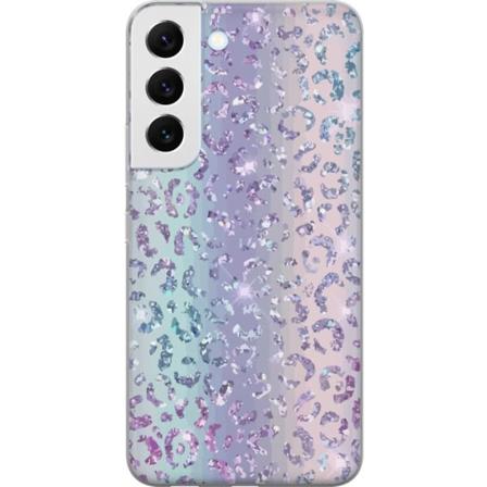 Samsung Galaxy S22 5G Genomskinligt Skal Glitter Leopard