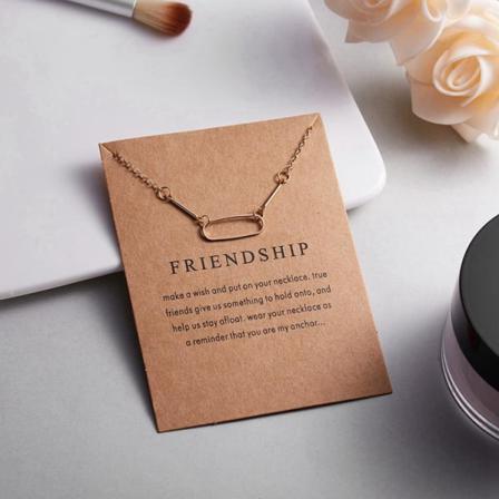 Friendship -halsband med oval 18K guldpläterad gåva vänskap val Guld one size