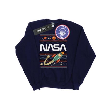 NASA Dam/Kvinnor Fair Isle Sweatshirt M Marinblå Navy Blue M