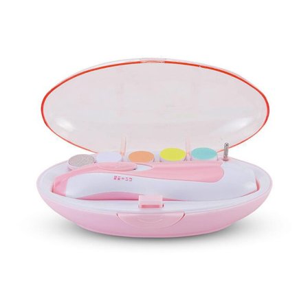 Elektrisk neglefil for baby - Sikker negleklipper for baby - Manikyrsett med 10 slipehoder og 8 sandpapir - Trim, poler og stell for nyfødte, spedbarn