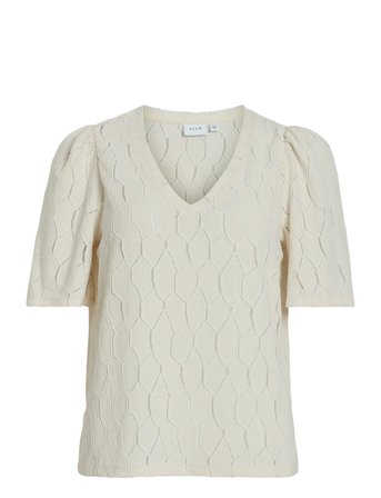 Vila Vimarcella V-Neck 2/4 Top/R - White - XS