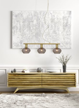 Bell langbordslampe L70 - matt messing/sotet