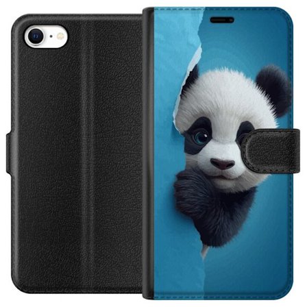 Yhteensopiva Lompakkokotelo Apple Apple iPhone 6 Söpö panda, joka kurkistaa paperin läpi pehmeässä 3D-kuvituksessa