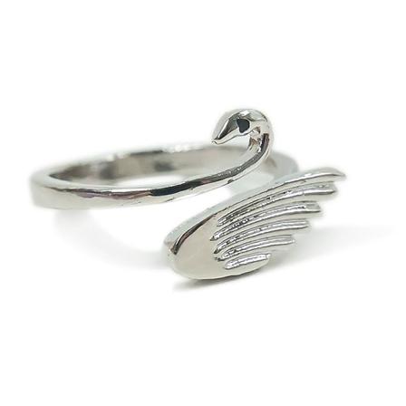 Creative Justerbar Stickögla Ring Handgjorda Metall Svan Ringar Finger Fingerborg Loop Ring Virkad Stick Tillbehör