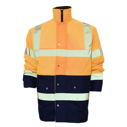 Yoko Unisex Hi-Vis 2 Band Tvåfärgad Jacka 3XL Hi Vis Orange/Nav