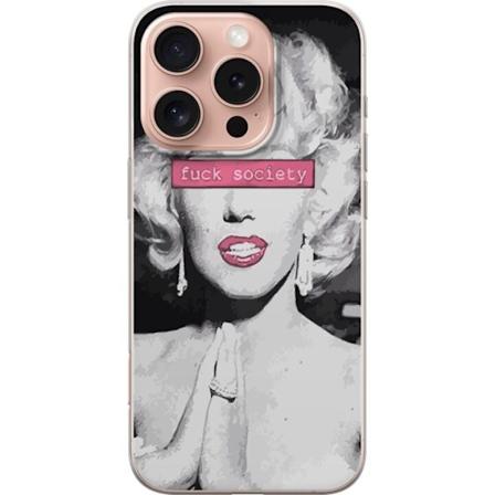 Apple iPhone 16 Pro Genomskinligt Skal Fu*k Society