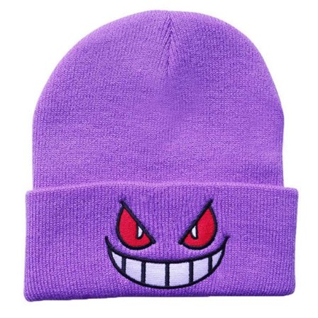 CDQ Mössa Stickad mössa Varm Slouchy Gengar Vinter Cuff Thermal Lila