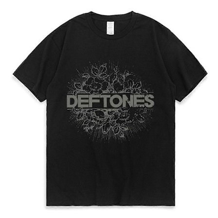 Punk Metal Rock Band Deftones Floral Burst Bild T-shirt Män Street Vintage Casual Bomulls T-shirt Gothic Harajuku Tee Shirt Man
