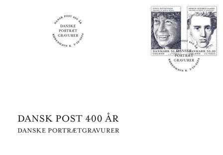 Danmark - Portrætgravurer I - Førstedagskuvert med enkeltmærker