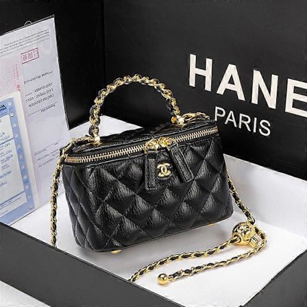 Quiltet dame taske med kæde & guldkugle, mode skuldertaske