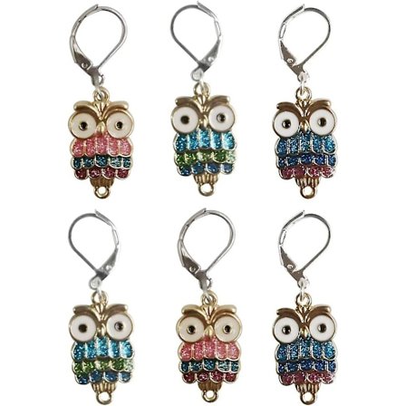 6 st uggla virkade avtagbara låsstickmarkörer för stickning och virkning söta metallberlocker stickleverantör perfekta presenter