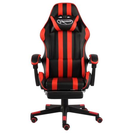 Vidaxl Gamingstol Med Fotstöd Svart Och Röd Konstläder Röd
