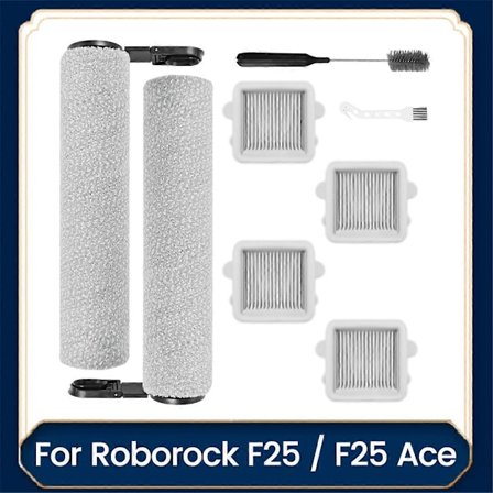 8 stk. rullebørste filter udskiftning til F25 / F25 våd og tør støvsuger tilbehør