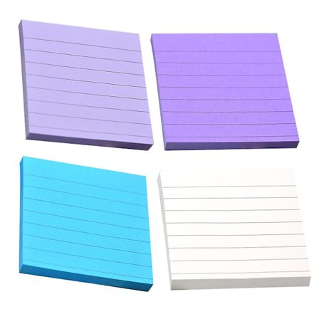 4 stk. Stribede Sticky Notepads Candy Farve Selvklæbende Notesblok Firkantet Indeks Sticky Notepads Kraft Papir Memo Pad Bærbar Memo Pad Til 