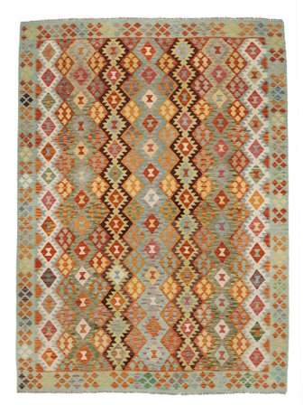 Handgeweven Kelim Afghan Old Style Vloerkleed 258X344