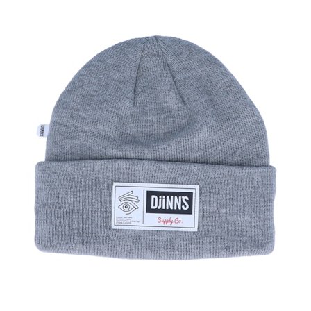 Djinns - Grau cuff Mütze - Big Label Heather Grey Cuff @ Hatstore