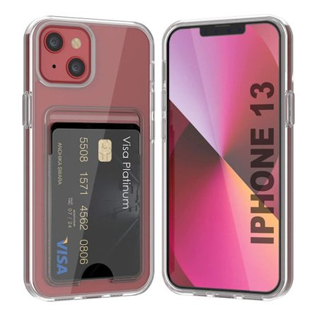 iPhone 13 Mobilskal med Korthållare Rvelon - Transparent